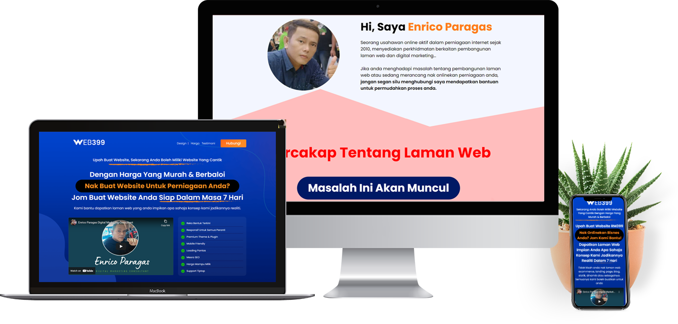 Professional business website hero example