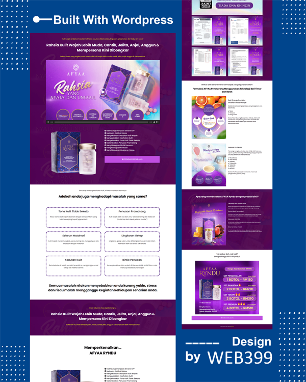 Sample skincare product website design in malaysia