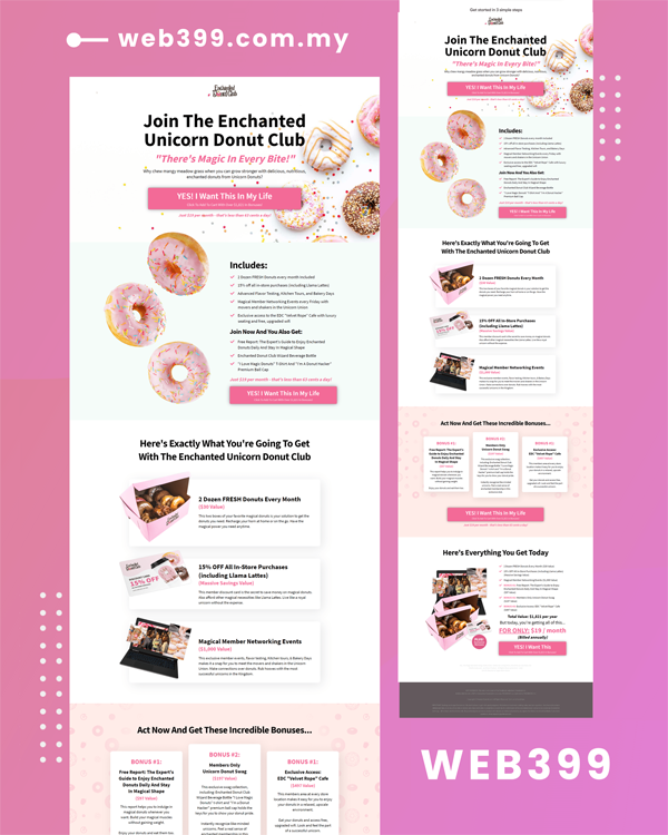 Sample promo funnel landing page — donut in malaysia